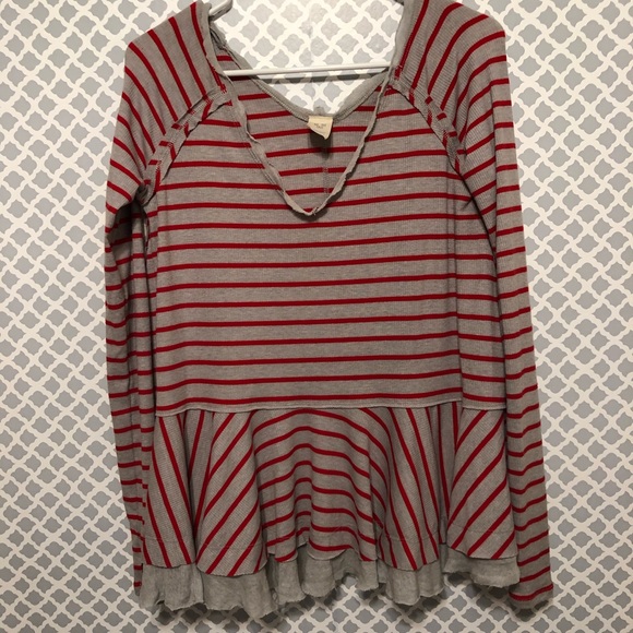 10$SALE$ Free People Striped Peplum Top RARE Color - Picture 3 of 7